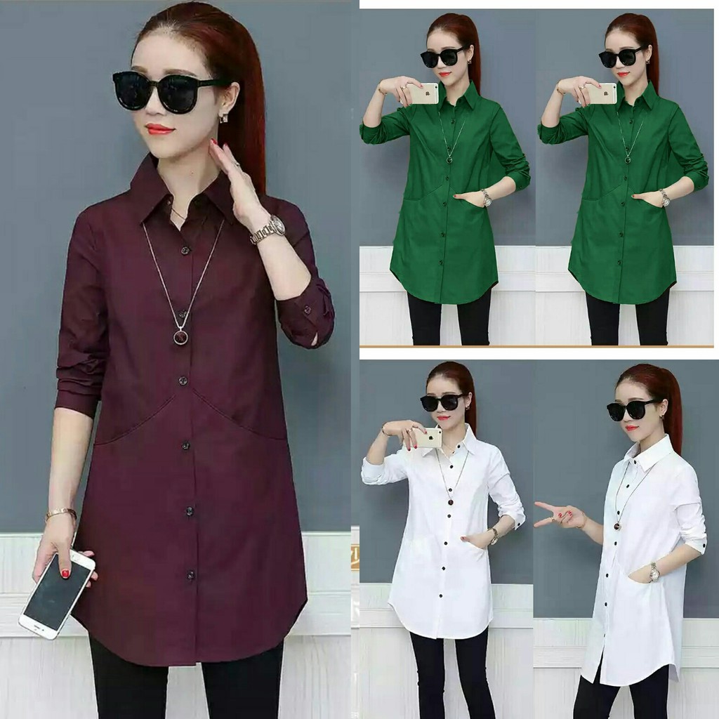 A1902 OC KEM VALEN Bahan katun import, baju atasan kemeja tanah abang pgmta grosir ecer murah