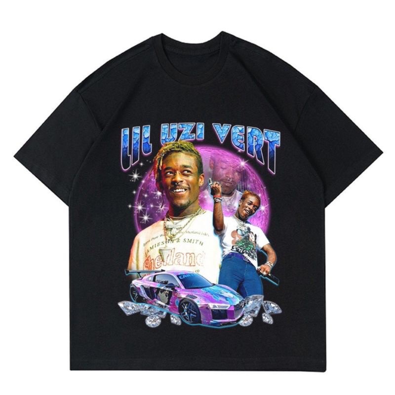 KAOS VINTAGE LIL UZI VERT | RAP TEE LIL UZI VERT | BAJU RAPPER LIL UZI HITAM PRIA