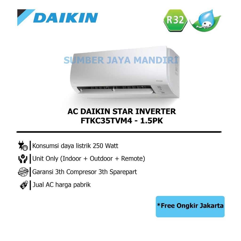 AC DAIKIN STAR INVERTER 1.5 PK FTKC 35 TVM4