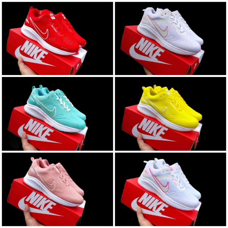 SEPATU RUNNING NIKE ZOOM CEWEK  SENAM AEROBIK ZUMBA PUTIH MERAH KUNING BIRU MURAH