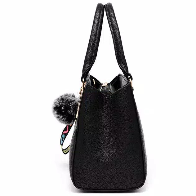 [COD] LB - Shoulder bags free pompom / Tas fashion import kantor 212