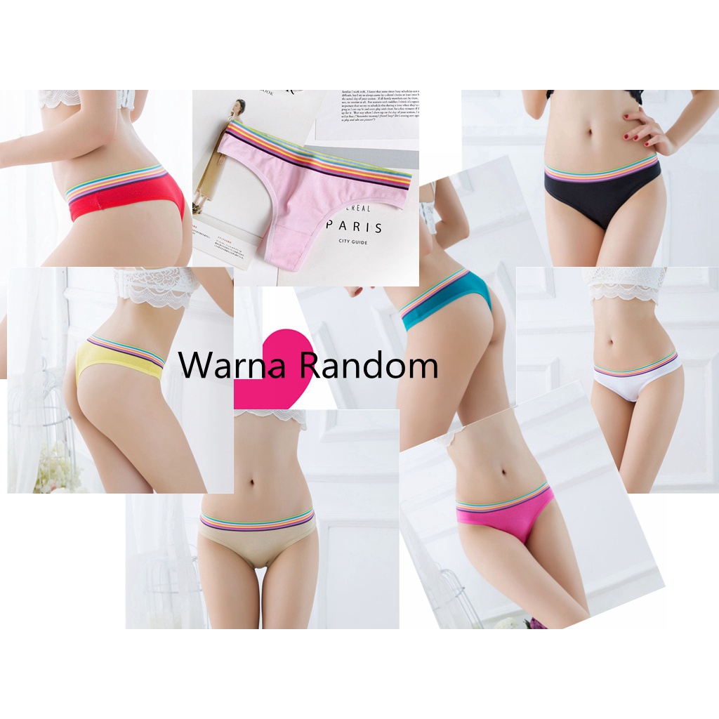 G String Wanita Lace celana dalam bordir Celana thong ( Model dan Warna Random) C0001