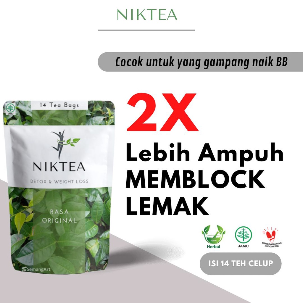 TEH DIET DETOKS  NIKTEA SLIMMING TEA Pelangsing Badan Alami Dan Penurun Kadar Lemak  I14 Minuman Penurun Berat Badan Herbal