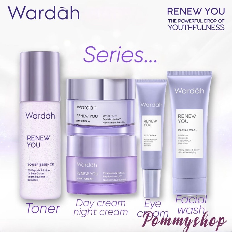 Wardah Renew You Series | Facial Wash | Day Cream | Night Cream | Toner Essence | Eye Cream