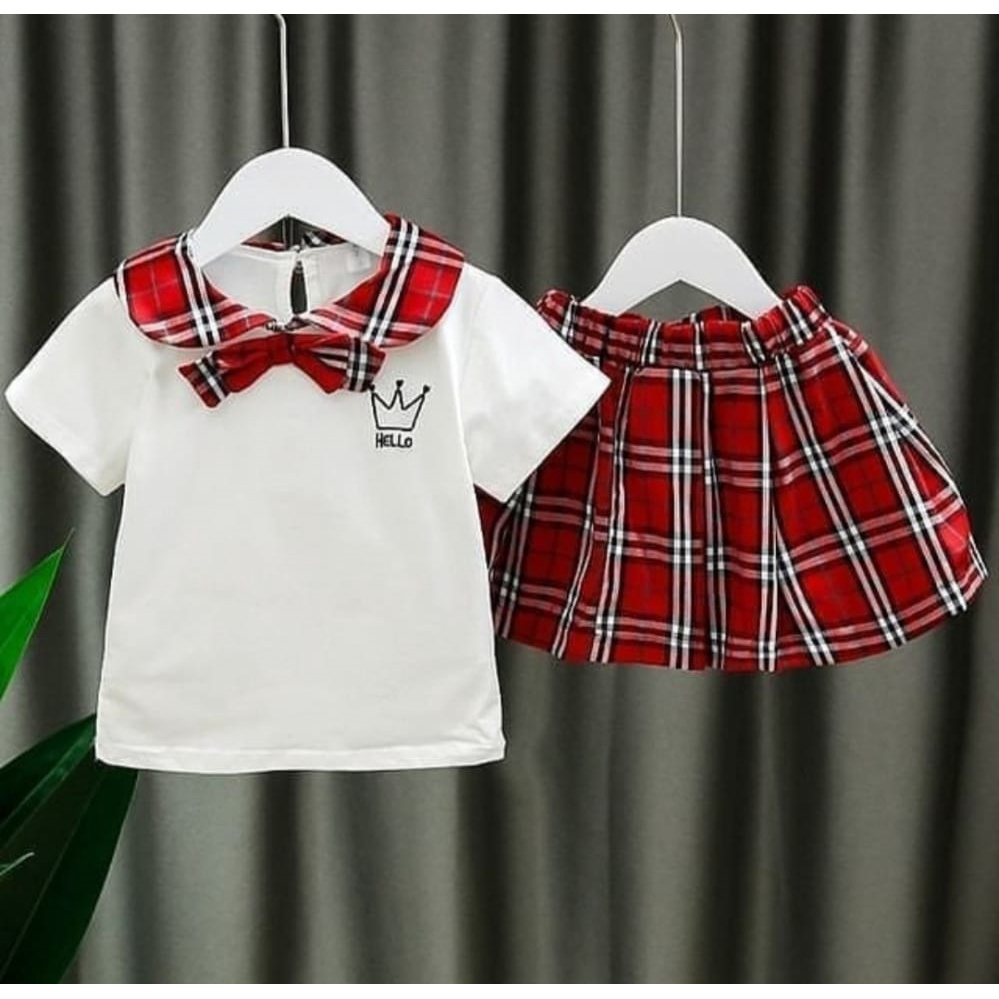 PROMO-SETELAN ANAK PEREMPUAN BAJU ANAK PEREMPUAN 1-5 TAHUN SETELAN ROK HELLO  SETELAN ANAK BAJU ANAK PEREMPUAN BAJU ANAK KEKINIAN BAJU ANAK TERBARU