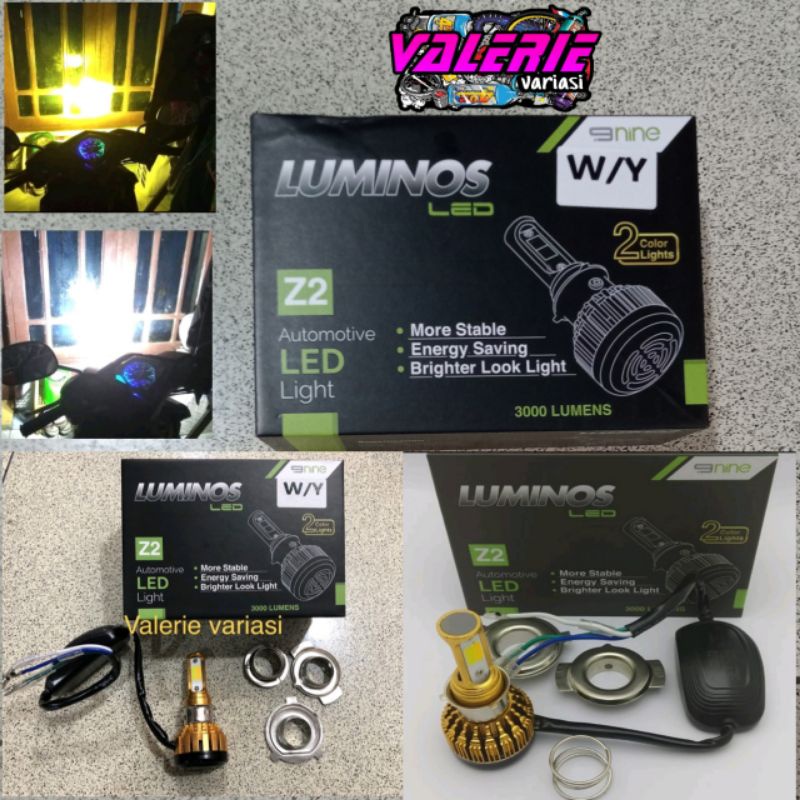 LAMPU LED LUMINOS Z2 Lampu Depan LED ORIGINAL Luminos 9NINE Z2 2 Warna Putih Kuning  ( Y / W ) UNIVE