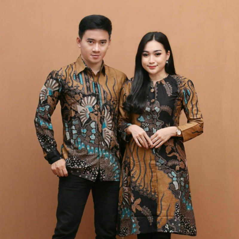 Batik alina Tunik Batik Couple Modern Atasan Batik Wanita dan Pria Baju Batik Wanita Blouse Batik Seragam Batik M L XL XXL