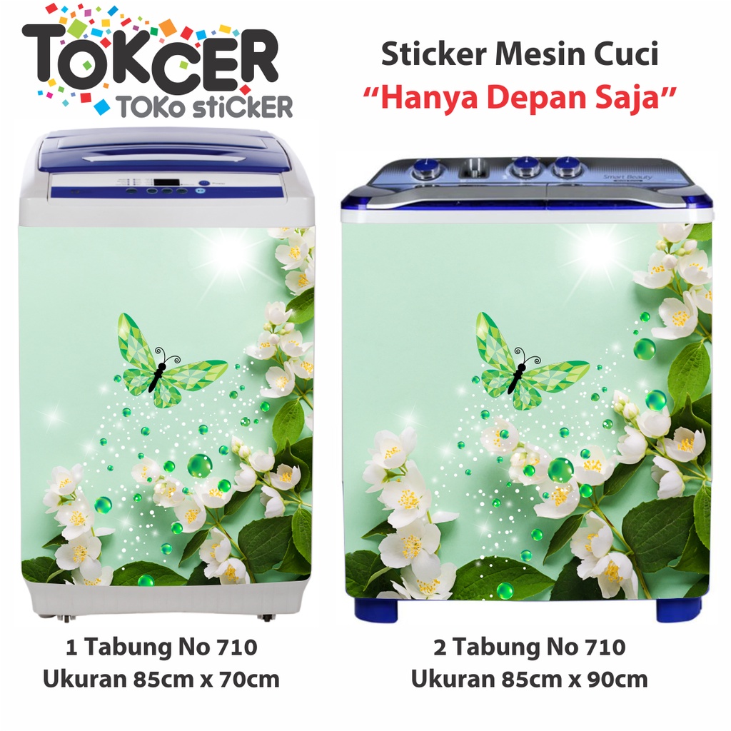 Stiker Kulkas 1 Pintu / 2 Pintu /Stiker Kompor/Stiker magicom/Stiker Mesin Cuci Melati HIJAU