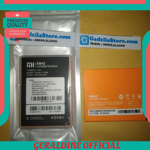 TERMURAH BATERAI XIAOMI REDMI NOTE BM42 ORIGINAL 100% ORI | Batre Battery BM-42