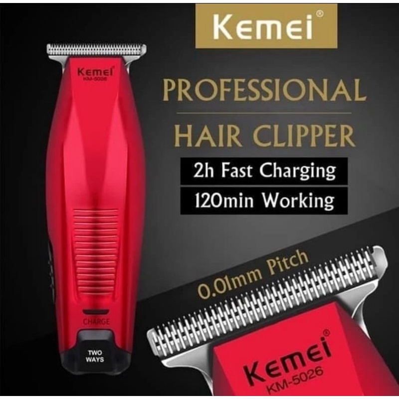 Alat Cukur Rambut Cas Hair Trimmer Detailer Hair Clipper Kemei KM 5026