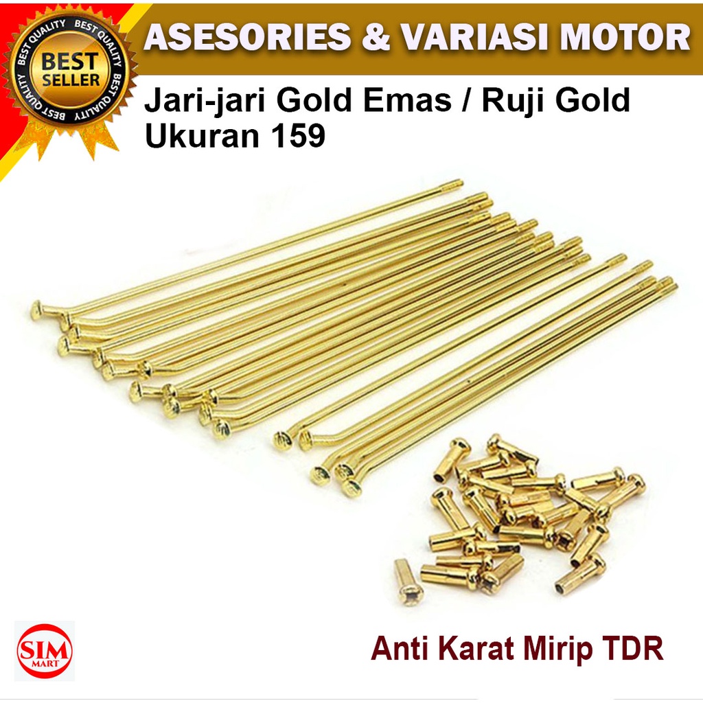 Jari-Jari Gold Emas/Ruji Gold Anti Karat mirip TDR ukuran 159