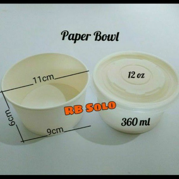 Paper Bowl Rice Bowl Mangkok Kertas 360 ml