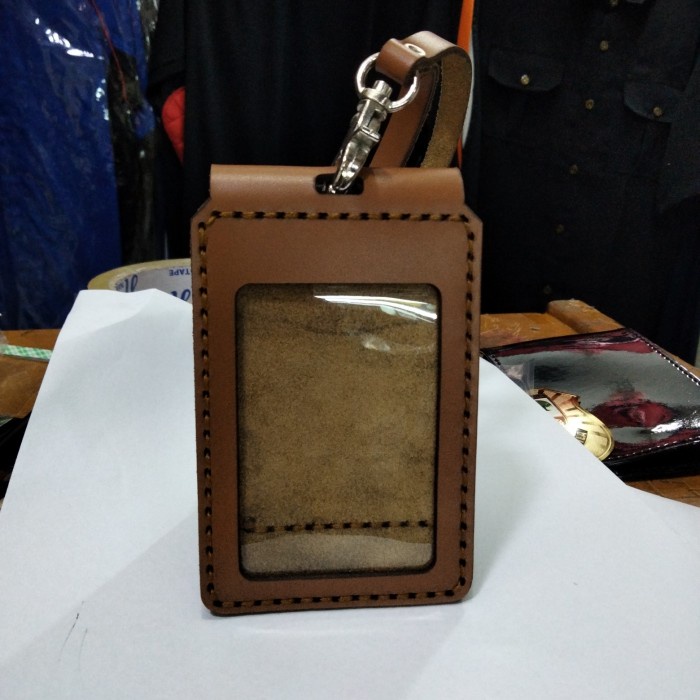 

Bagus Nametag Id Card Holder Asli Kulit Polos Limited