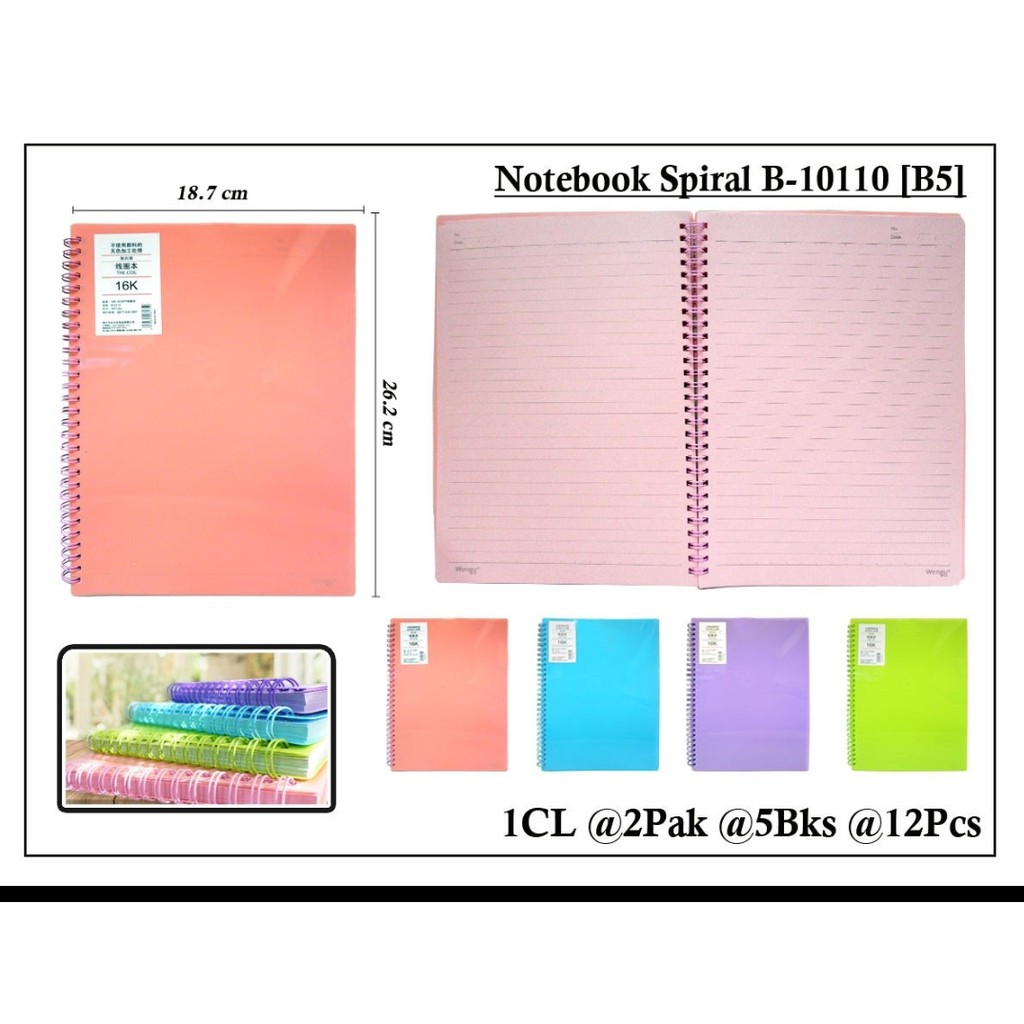 

buku notebook ring pastel b5 isi 60 lembar adam