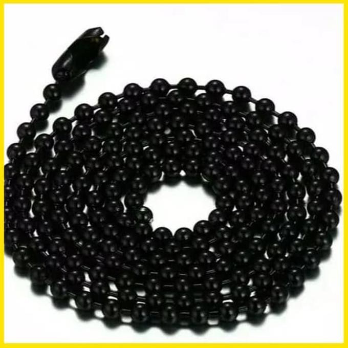 Aksesoris 74A7Rsd-0 Kalung Pria Biji Lada Hitam Titanium Stainless Steel 316 L