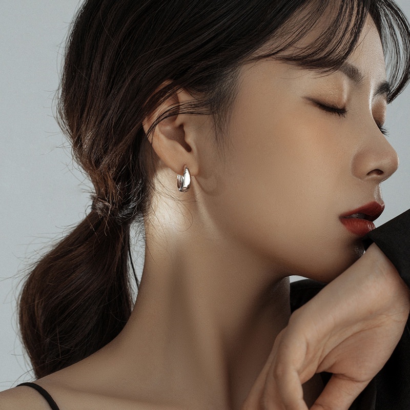 Roselife 1 Pasang Anting Gantung Sterling Silver 925 Model Tetesan Air Besar Untuk Wanita