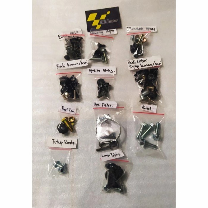 baut lengkap fulset bodi supra x 125 lama/baut full body supra 125 old