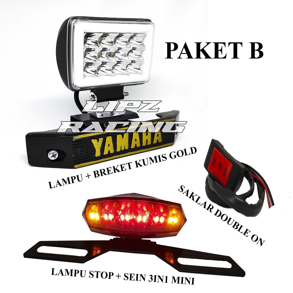 PAKET LAMPU LED MODEL TIPE 4649 + STOP LAMP + SAKLAR DOUBLE ON UNTUK RX-KING SRIES