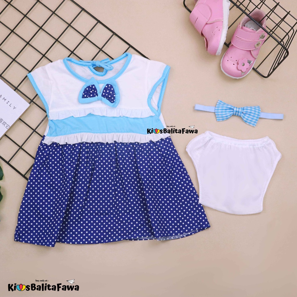 [GRATIS BANDO] Setelan Bayi Imut size 0-12 Bulan / Baby New Born Baju Dress Anak Perempuan Motif