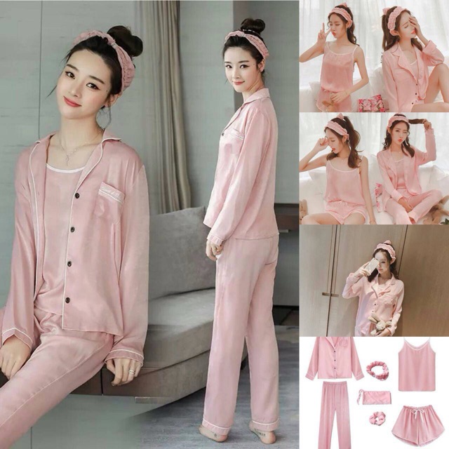 711 SETELAN PIYAMA/piyama dewasa/piyama wanita/piyama satin/piyama premium/piyama setelan wanita