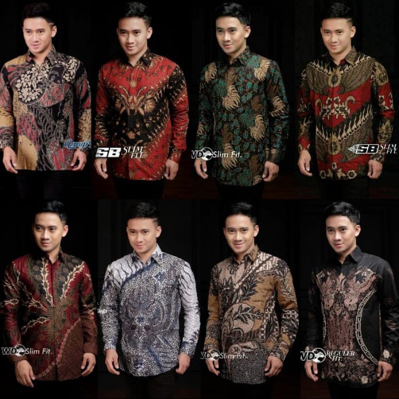 Baju Batik Pria Slimfit Big Size M L XL XXL Atasan Kemeja Batik Lengan Panjang Original