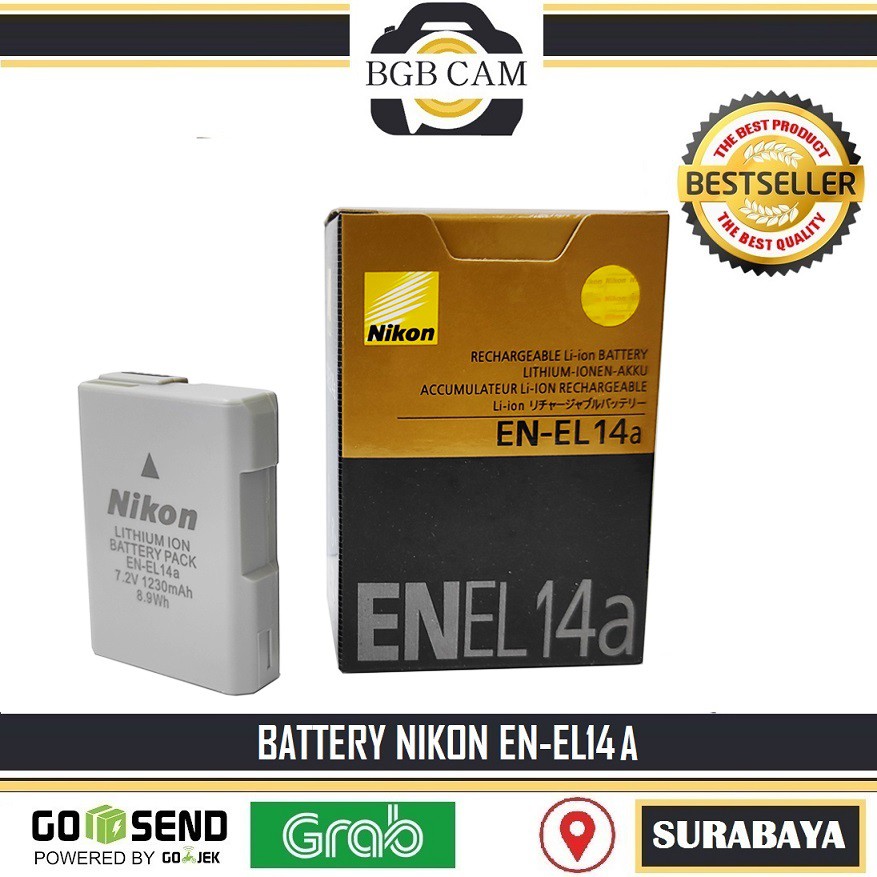 Baterai EN-EL14A untuk Nikon D3300 D3200 D5200 D5300 D5500 D5600 / EN-EL14 / EN-EL 14 a Battery