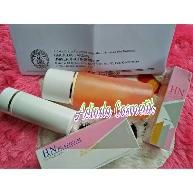 Paket jumbo Cream/crim/krim Hn platinum + Toner hn besar + Sabun Cair besar + Serum Hn platinum Bpom