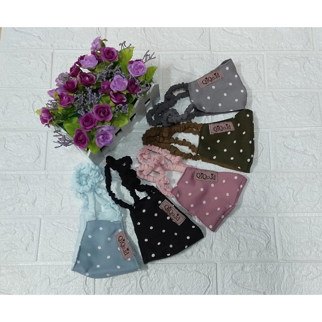 Masker Qiqo.Id Polka Bahan Diamond Senna Store