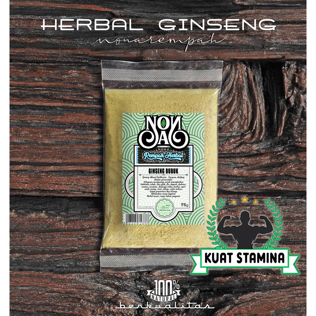 

Ginseng Bubuk Premium 75 Gram | Panax | Herbal Kuat Stamina Serbuk Murni