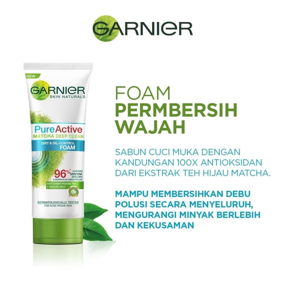 Garnier | Pure Active Matcha Deep Clean Foam 100ml | Oil Control Foam