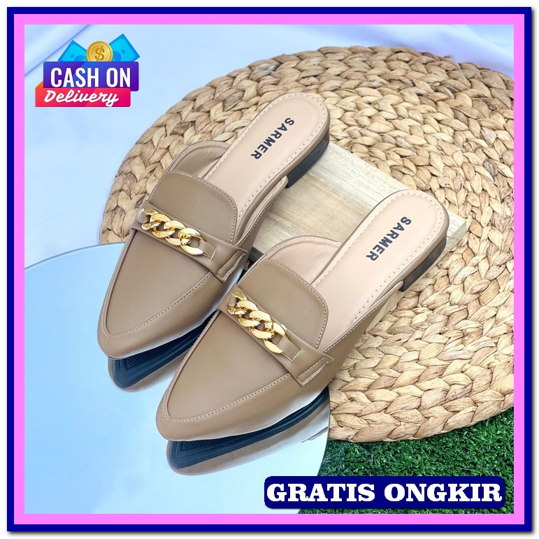 Sandal Sendal Sepatu Hills High Heels Haigh Heels Hils Hells Hels Heal Sarmer - Brigita Mules Mocc