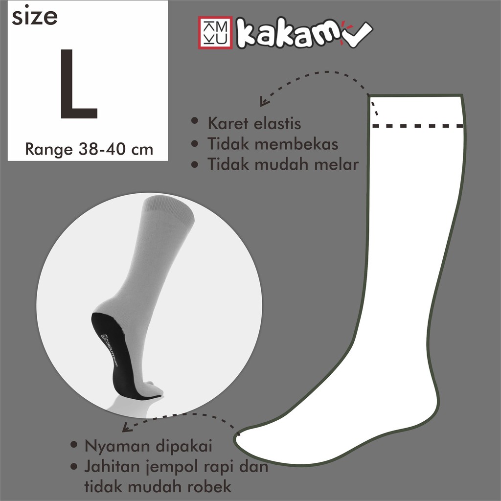 Kakamu Kaos Kaki Jempol Telapak Hitam Murah 2 Ukuran L