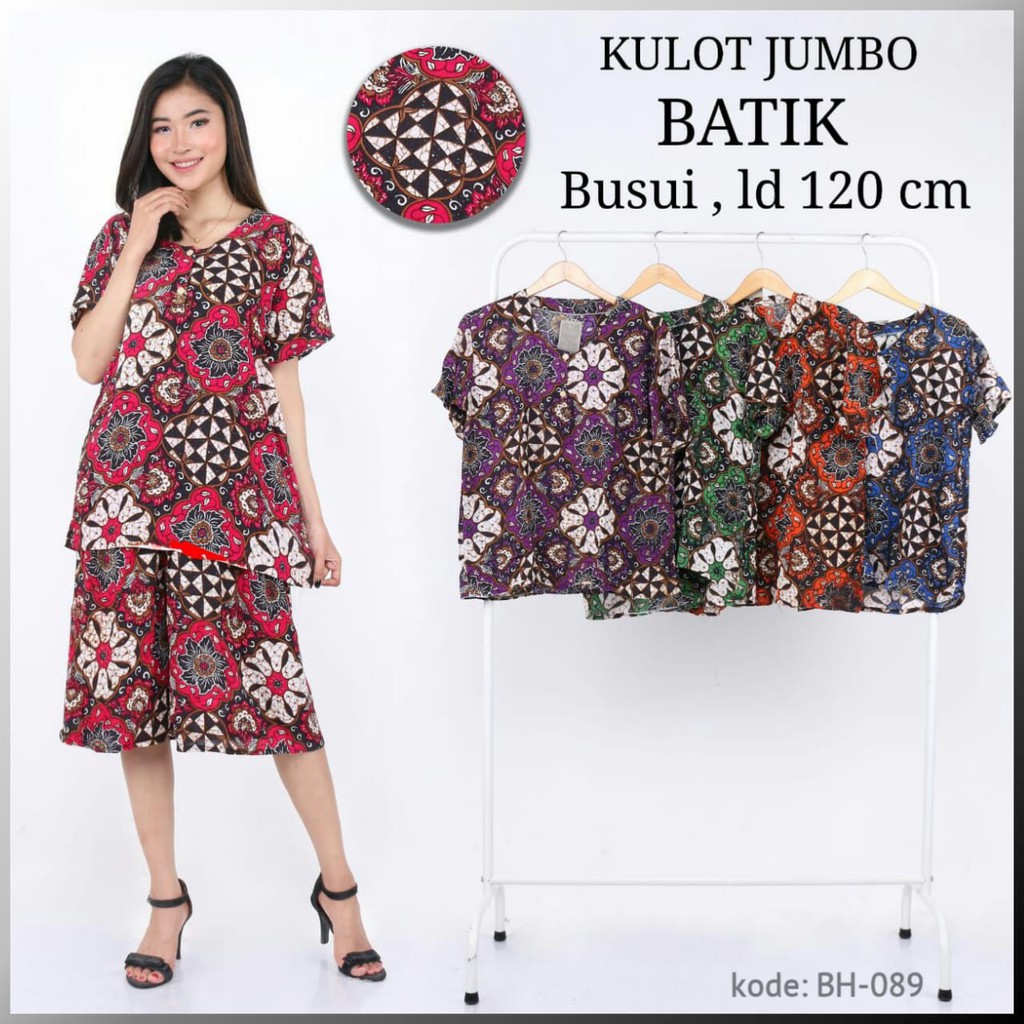 Setelan Baju Celana Kulot Jumbo Batik BH-089