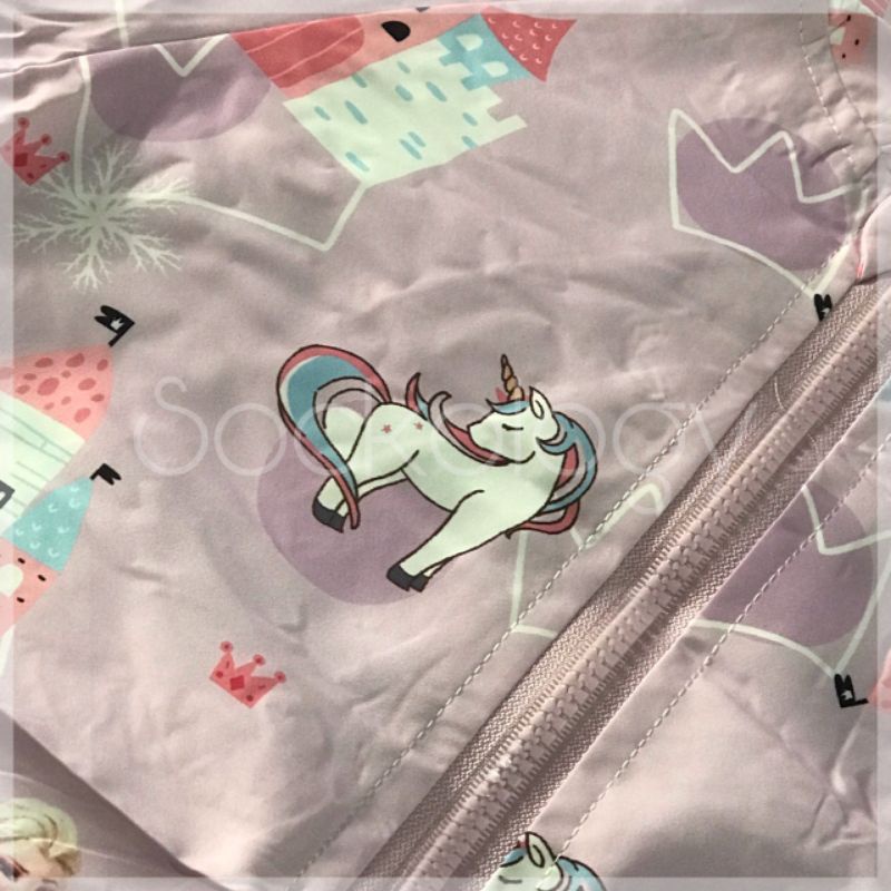 Jaket anak unicorn doraemon bahan parasut