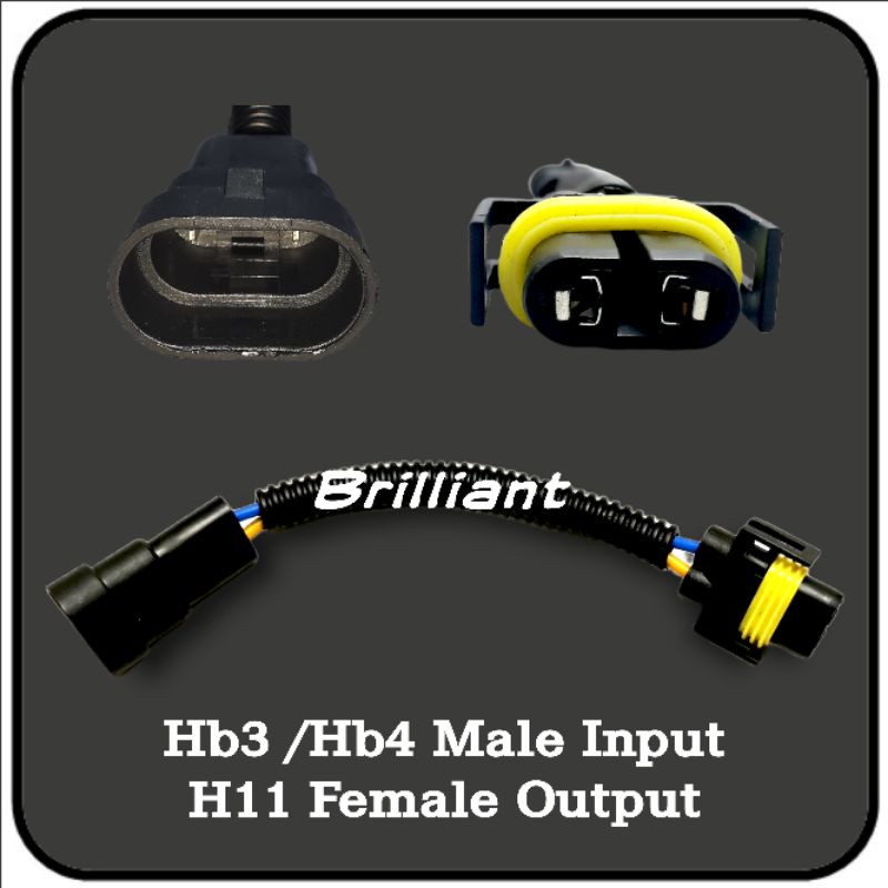 Soket Lampu Converter - Male H7 H11 HB3 HB4 to Female H7 H11 HB3 HB4 - Harga Satuan Pcs