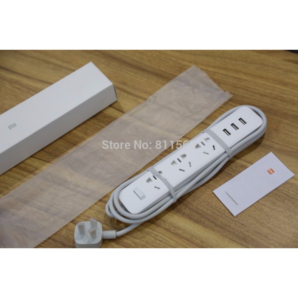 Stop Kontak Xiaomi Mi Smart Power Strip Colokan Adapter 3 USB Port Powerstrip