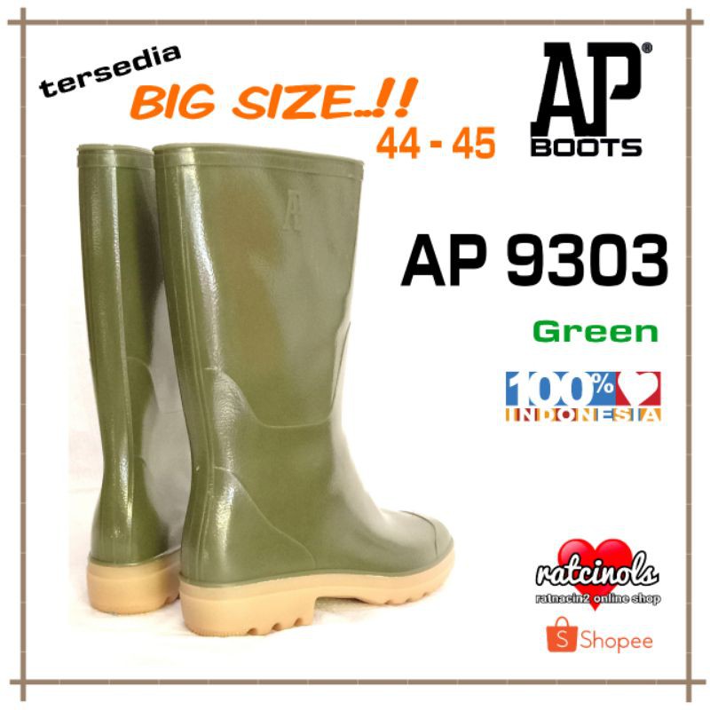 SEPATU BOOT AP BOOTS 9303 GREEN BIG SIZE 44-45