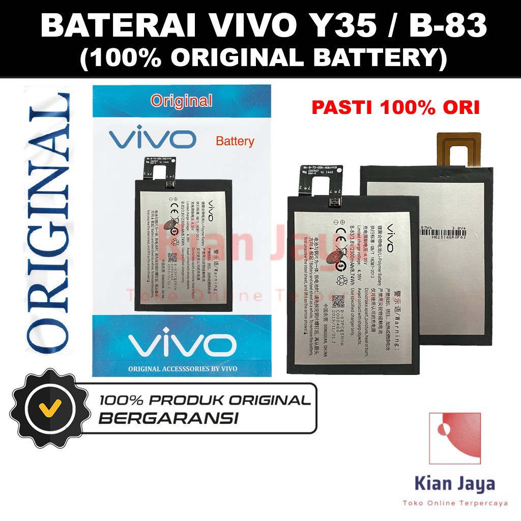 Baterai Original Vivo Y35 / B-83 Batre Batrai battery Hp B83 100% Ori