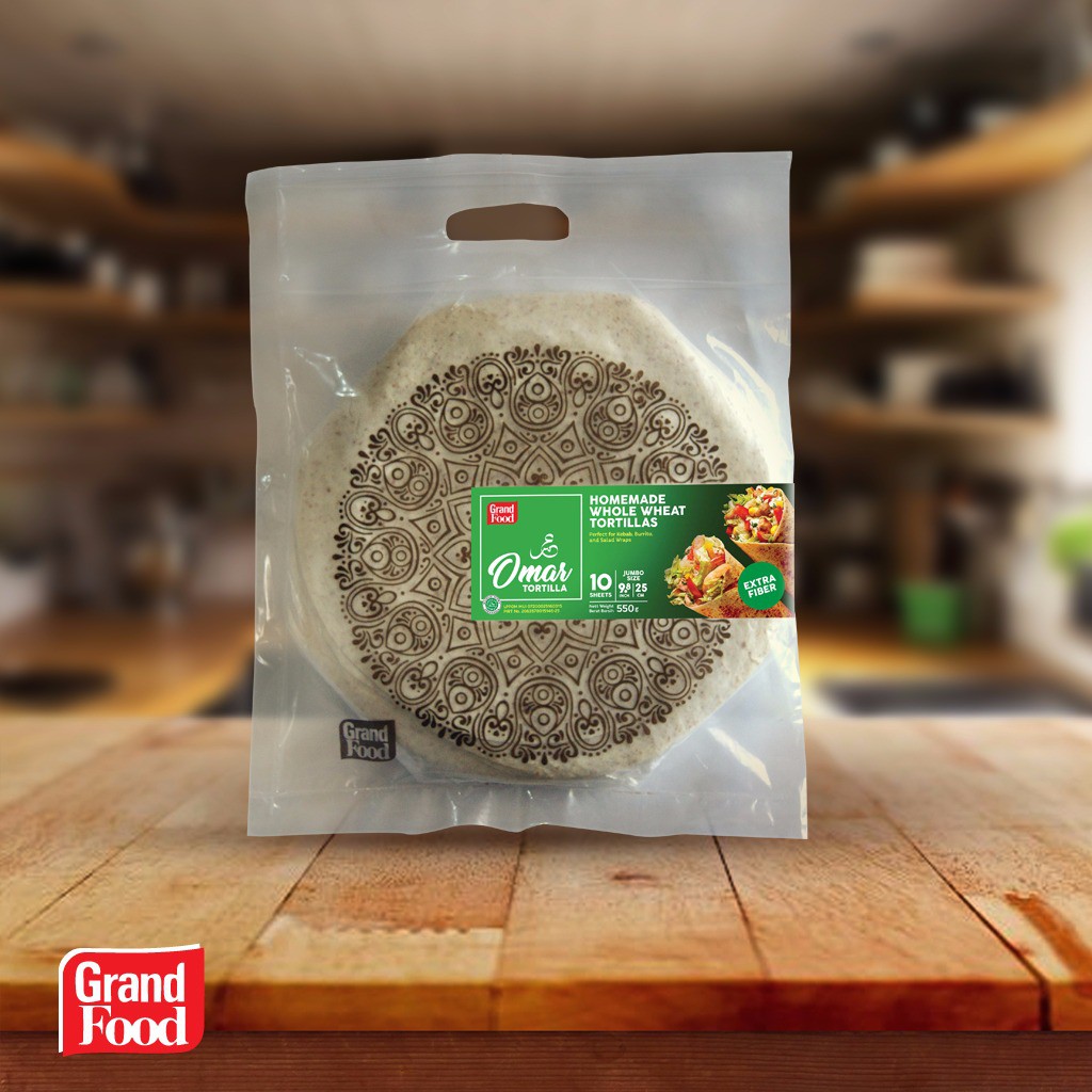 Tortilla GANDUM OMAR Premium Whole Wheat 25 cm