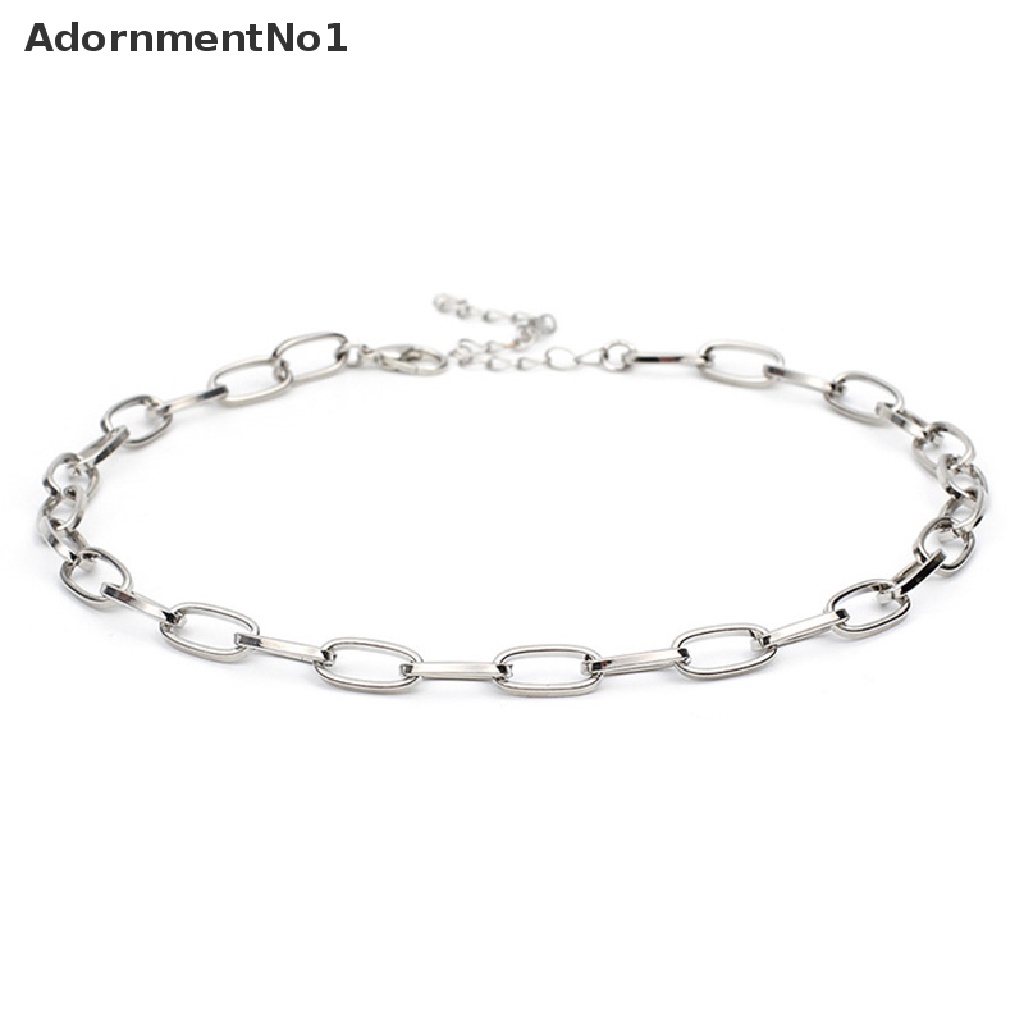 (AdornmentNo1) Kalung Choker Rantai Gaya Punk Vintage Warna Gold / Silver Untuk Perhiasan Wanita