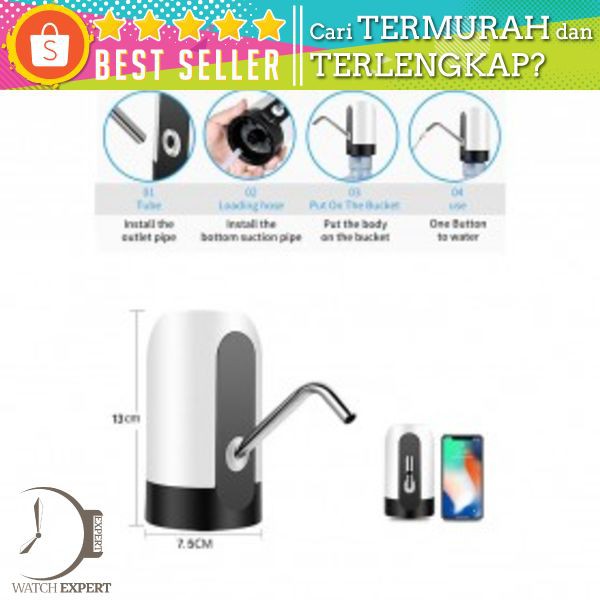 Alloet Pompa Elektrik Air Minum Galon Rechargeable Smart Wireless Pumping - SY-WD-01 - Black