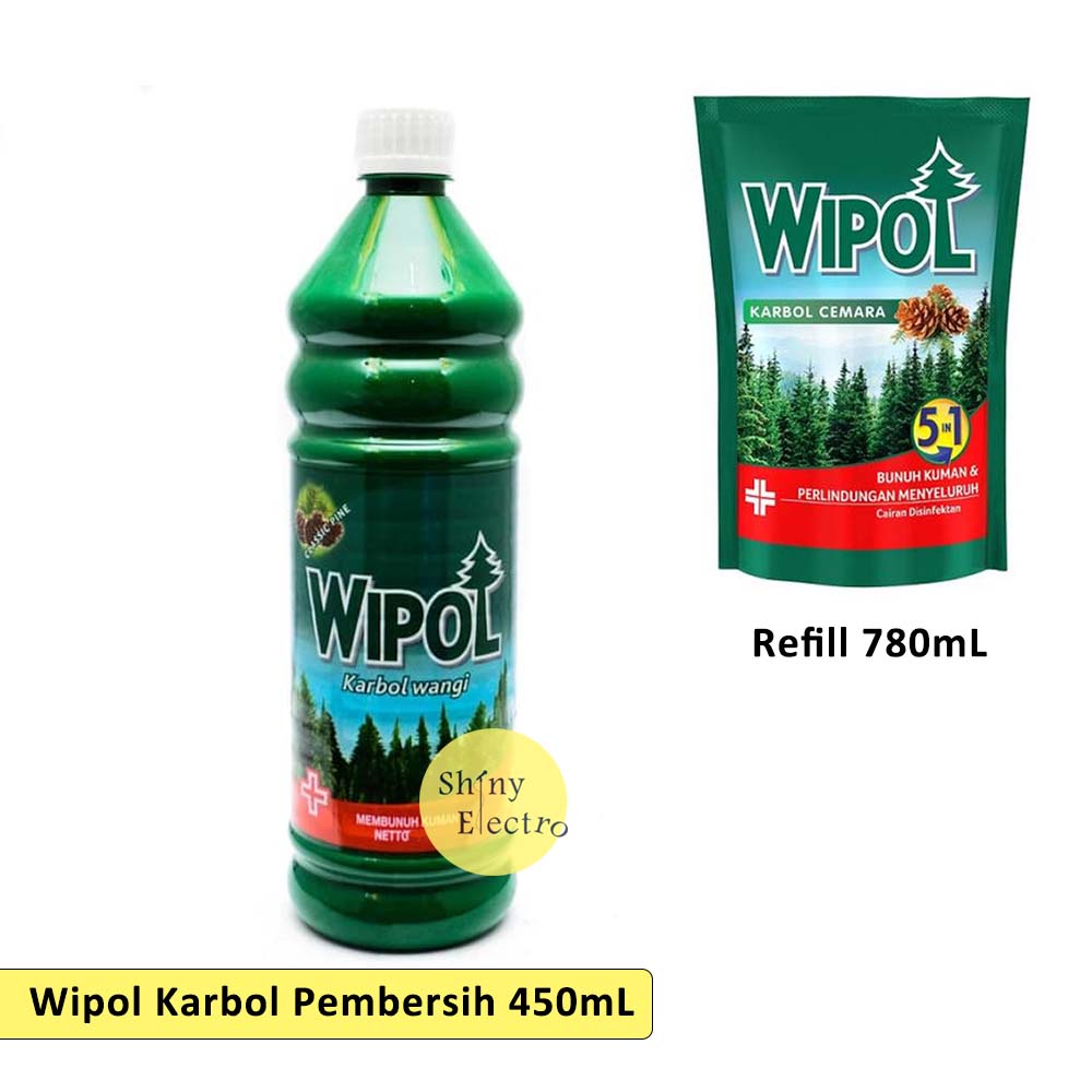 Wipol Classic Pine [ Botol 450mL / Refill 780mL ] Alat Pembersih Kebersihan Kain Pel Lantai Ubin Ker