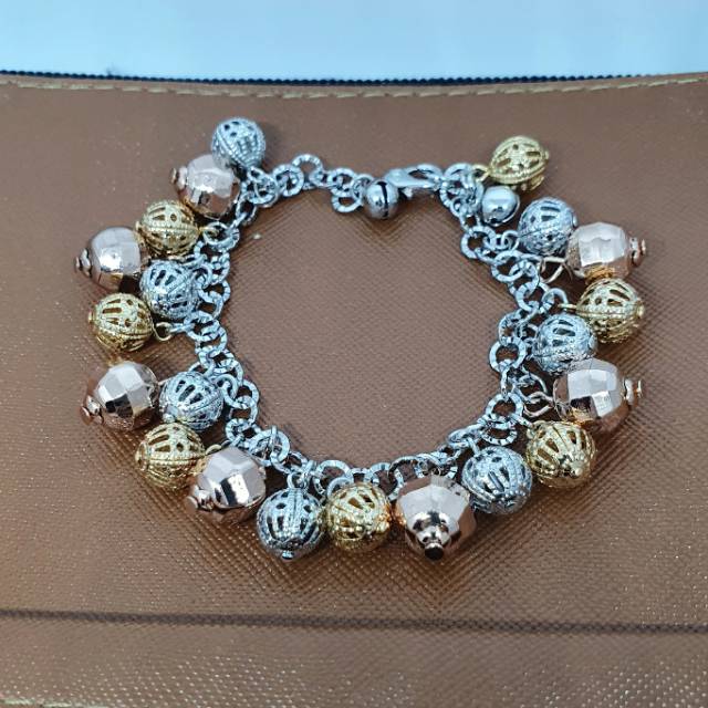 Gelang Premium Lapis emas krincingan Anti Karat Anti Alergi Bracelet Premium Quality 8273