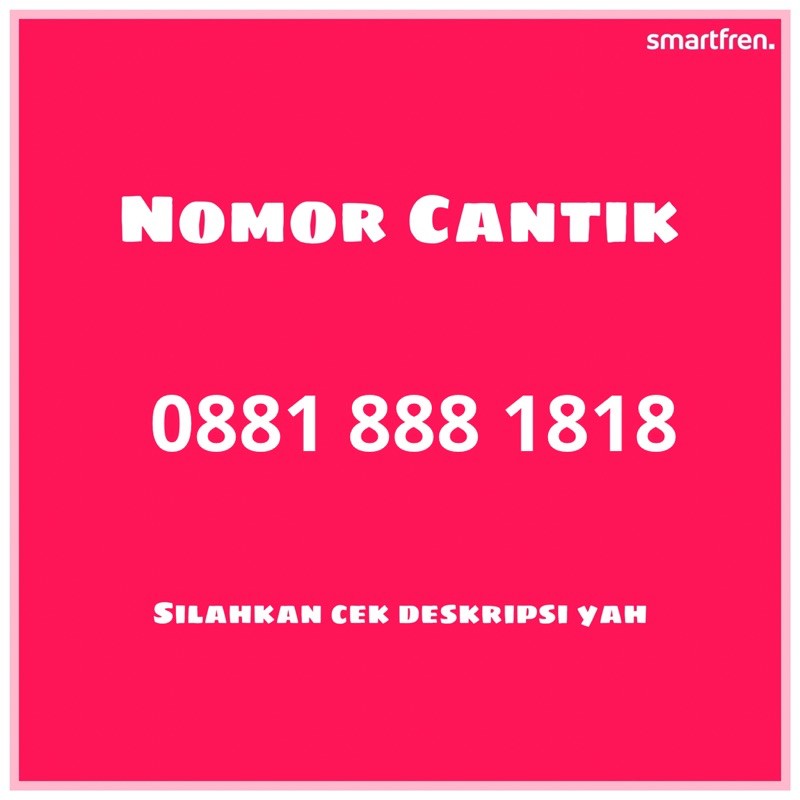 Esim Nomor Cantik Smartfren (sudah termasuk paket unlimited)