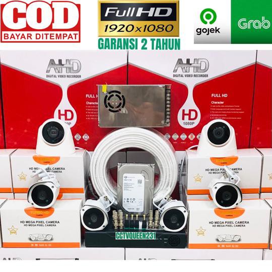 PAKET CCTV 8 CHANNEL 6 KAMERA 5MP FULL HA IC SONY 1080P KOMPLIT