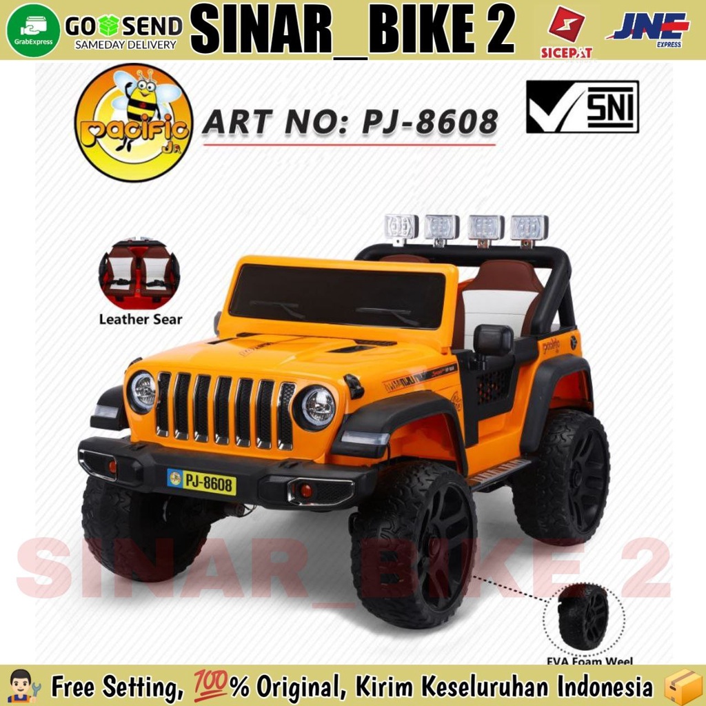 Mobil Mobilan Aki PACIFIC PJ 8608 Mobilan JEEP Mainan Anak