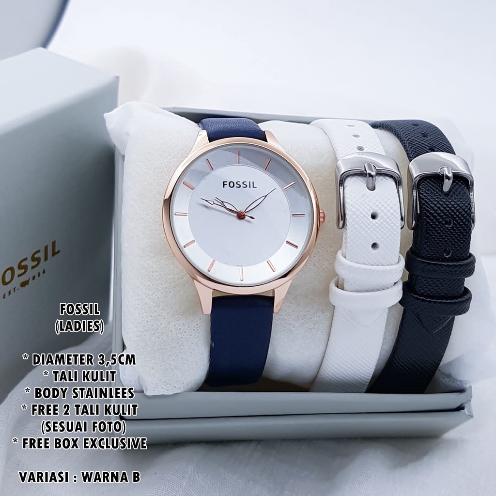 (BISA COD) JAM TANGAN WANITA FASHION TALI KULIT BODY BULAT POLOS FREE TALI KULIT