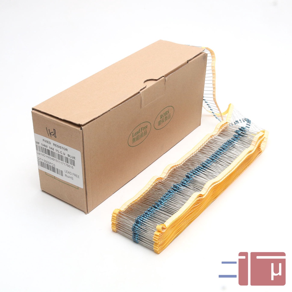 x10 Resistor 1K8 1.8K 1/4W Metal Film 1% Taiwan Kaki Tembaga