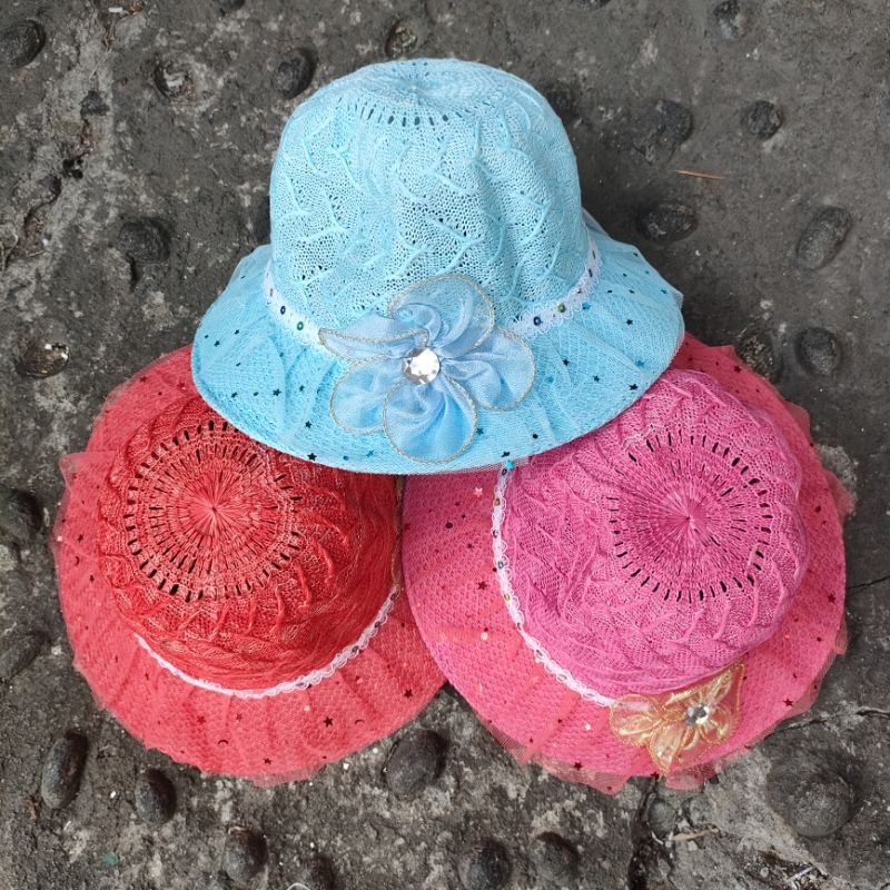 QL topi pantai anak perempuan topi pantai anak cewek topi musim panas topi anak keren