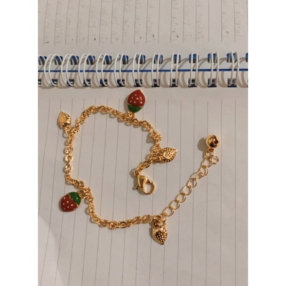 gelang tangan anak strowberry perhiasan anak gold